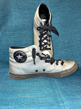 Converse Chuck Taylor All Star High Street Sneakers Silver & Black US 8